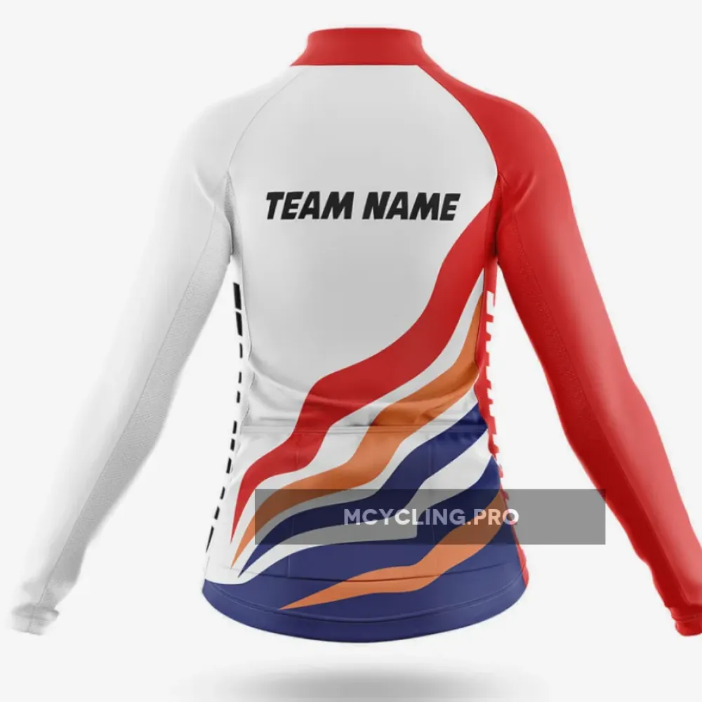 Custom Team Name M14 - Women's Long Sleeve Cycling Jersey