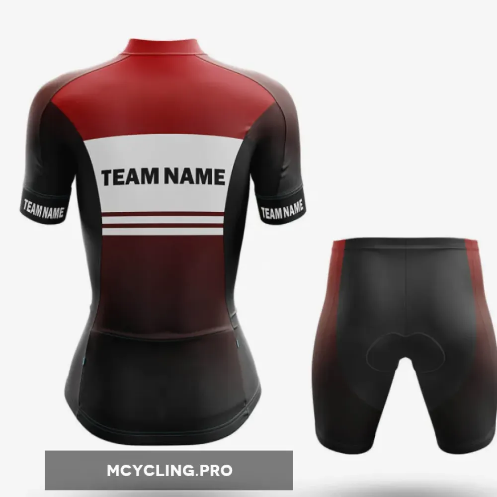 Custom Team Name S2 Black - Women's Cycling Kit Full Set