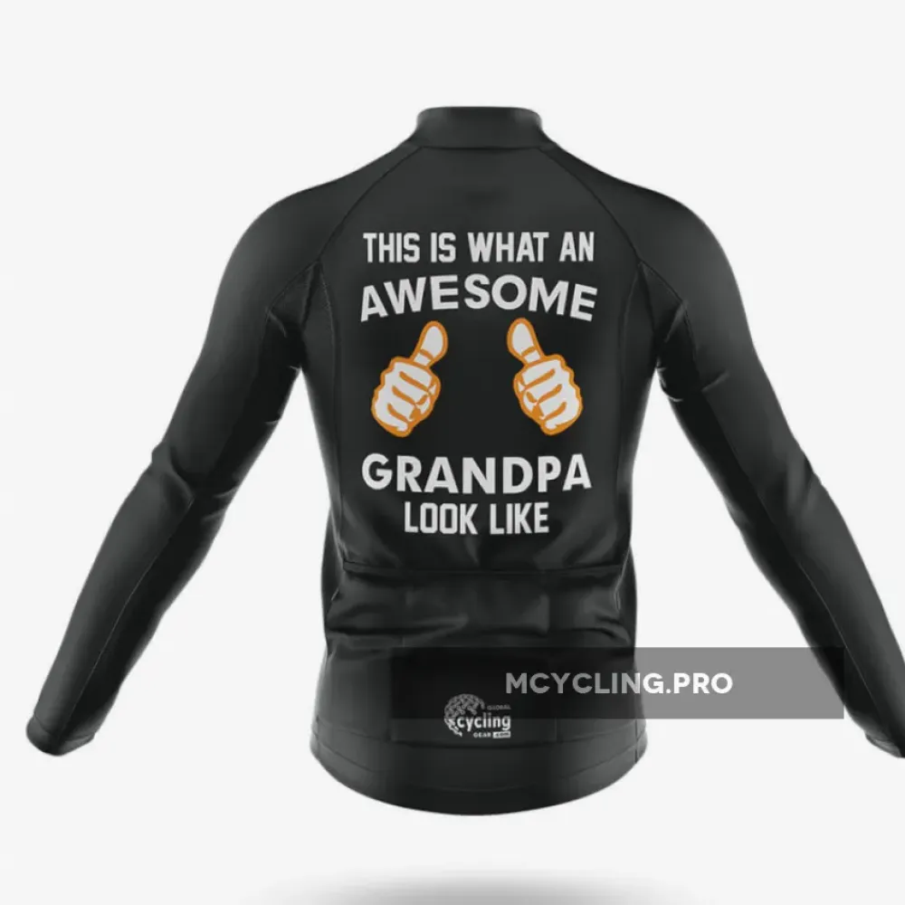 Awesome Grandpa - Black Cycling Jersey Ver.3