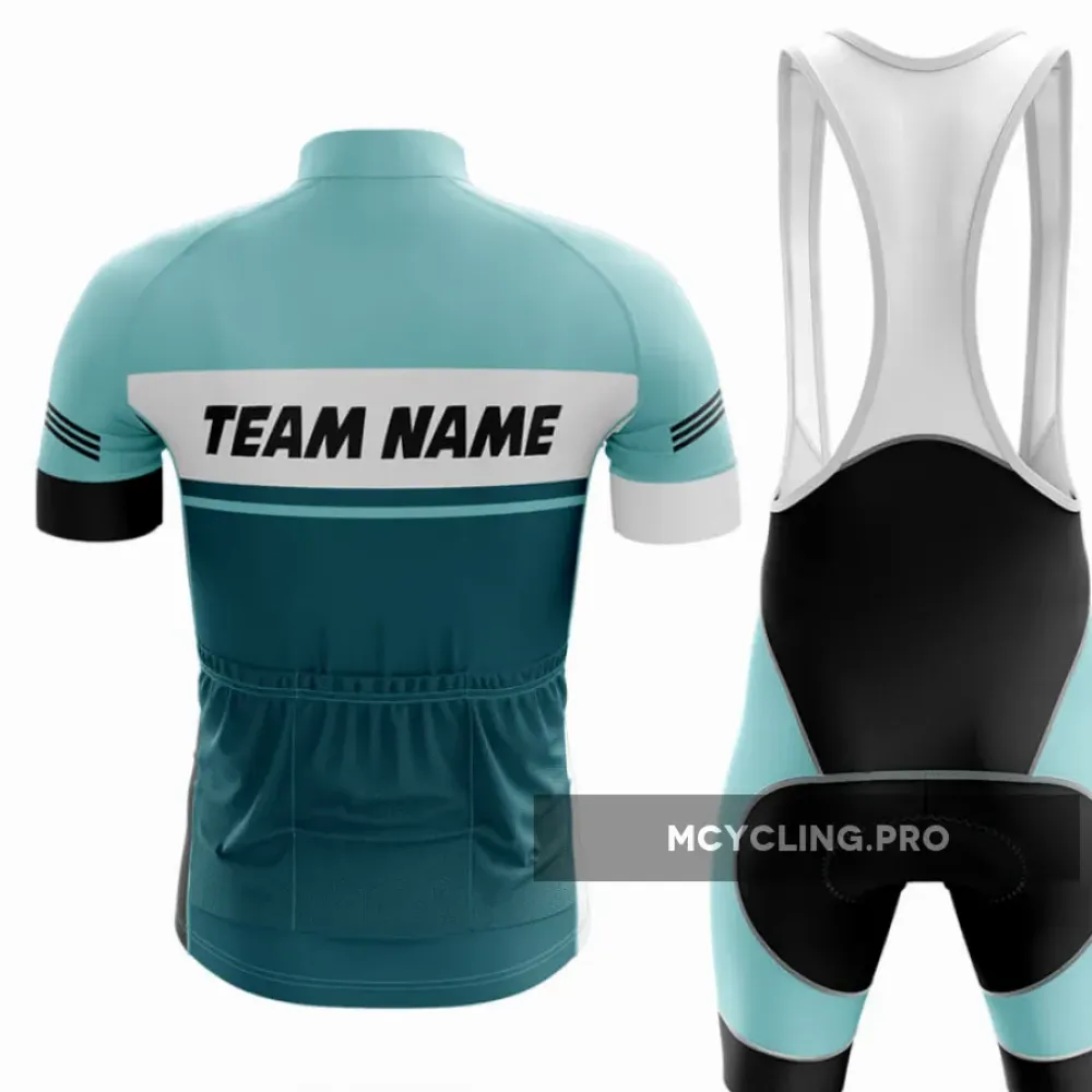 Custom Team Name M1 Blue Cycling Bibs