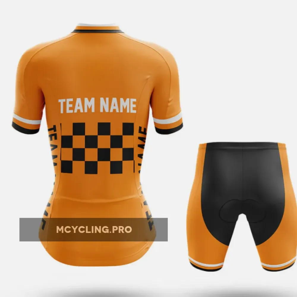 Custom Team Name M7 Orange - Women's Cycling Jersey