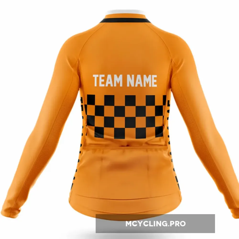 Custom Team Name M7 Orange - Women's Cycling Jersey