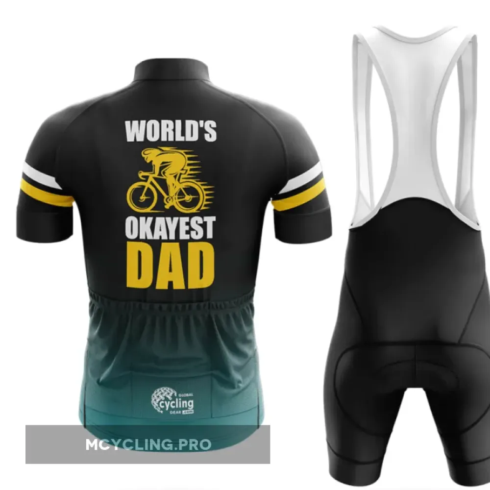 World's Okayest Dad Long Sleeve Cycling Jersey