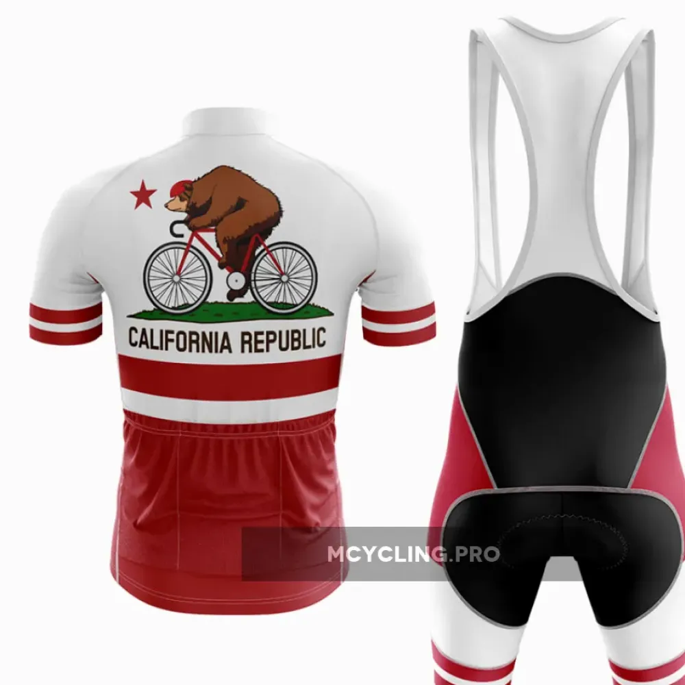 California Republic Red and White Cycling Kit Regatta