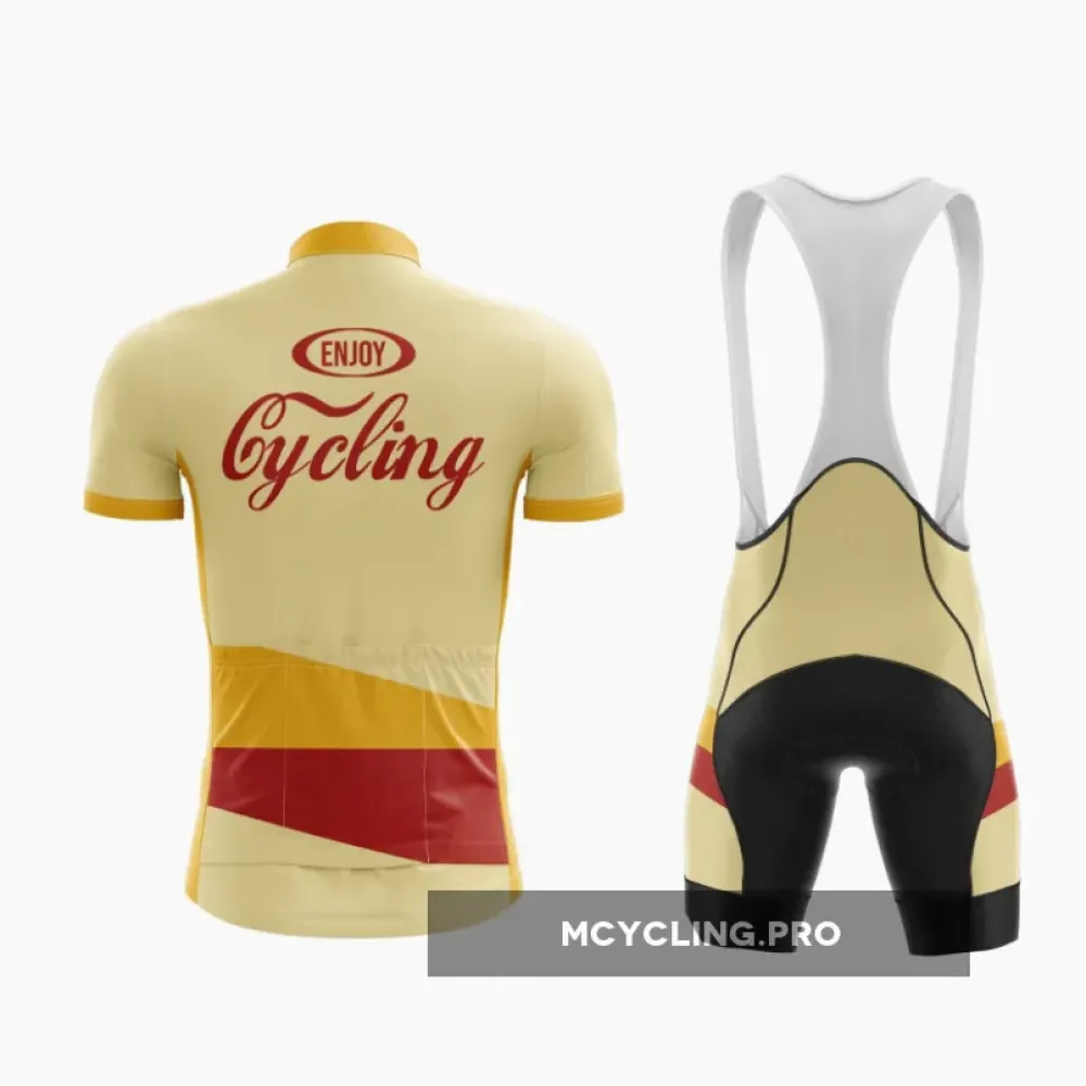 Enjoy Cycling Set  Vibrant Yellow and Red Bike Outfit