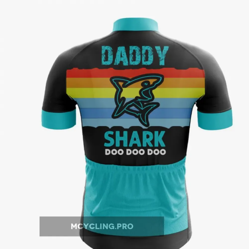 Colorful Daddy Shark Cycling Jersey Logo