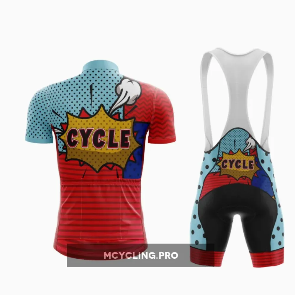 Vibrant Pop Art Cycling Outfit  Bold Matrix Colors